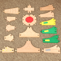 Le Koo wooden train track accessories split fork rail compatible wooden train IKEA BRIO toys