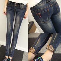 Large size thin high waist jeans women Summer 2020 new skinny little feet pencil pants fat mm200 kg Thin Thin