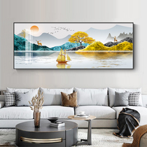Living room decoration painting sofa Background wall hanging painting light extravagant banners Atmospheric Frescoed Long Chinese Office Landscape Painting