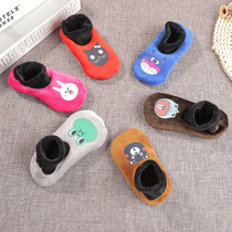 Autumn and winter baby floor socks plus velvet non-slip toddler socks Korean version of male and female childrens early classroom socks 1-6 years old