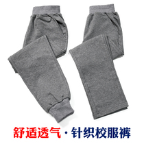 Boys dark gray sweatpants new spring and Autumn loose girls loose straight closed trousers Childrens school uniform pants