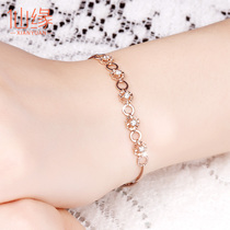 18k gold diamond bracelet female rose gold platinum gold fully-jewelled bracelet PT950 Platinum 1 karat drill