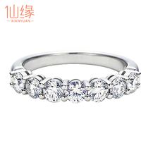 1 carat row diamond ring 18k gold diamond ring Female white gold diamond row ring Brick ring Protection ring Rose gold 50 points