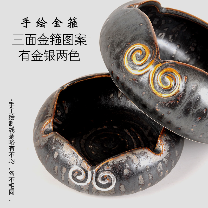 Fashion creative ashtray ceramic large sun wukong was Chinese black pottery contracted sitting room tea table household move trend