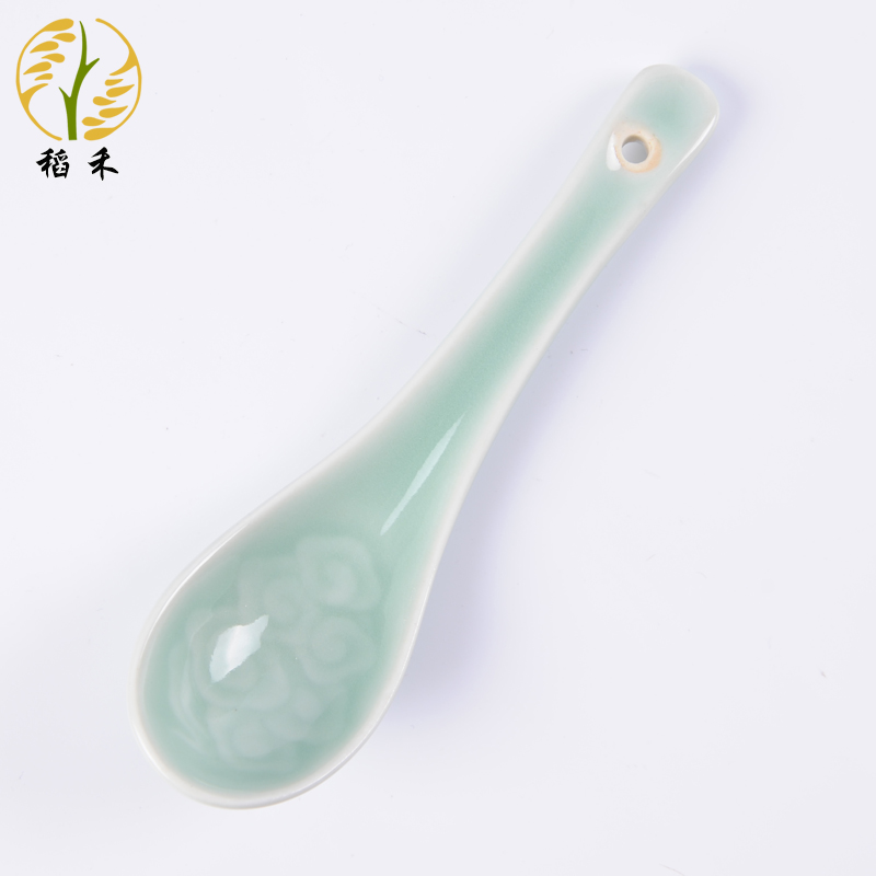 Rice grain celadon tableware fittings household of Chinese style ceramic spoon, spoon, ladle spoon, small spoon, chopsticks frame fast