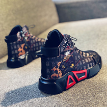 2021 New Wild Country tide casual high shoes mens trend mens shoes Net Red mens father autumn and winter cotton shoes men