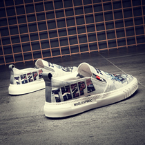 2021 Spring and Autumn new mens shoes canvas shoes a pedal Tide brand trend wild mens casual cloth shoes breathable flat bottom