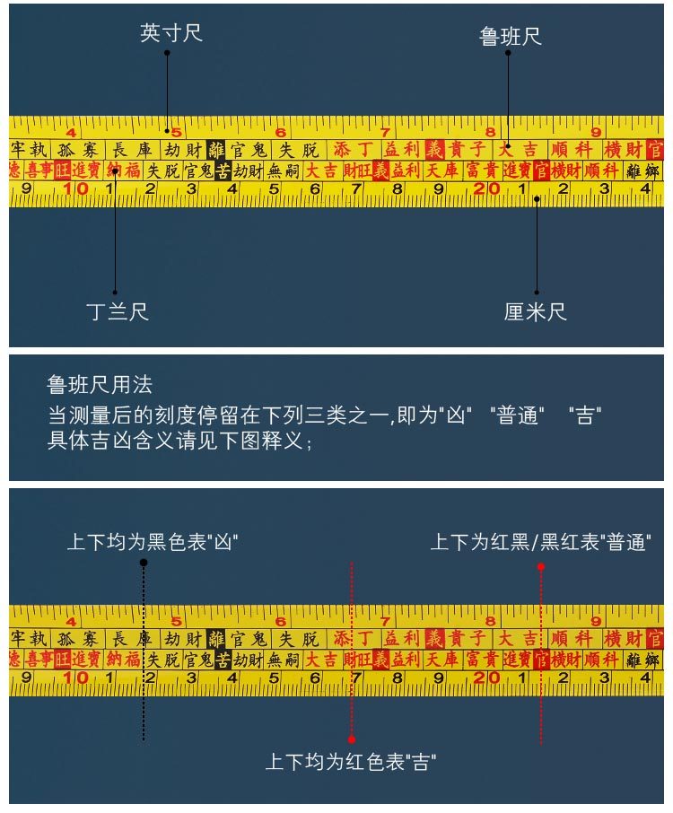 德意保台湾算命风水尺鲁班尺 钢圈卷尺丁兰尺木工测量