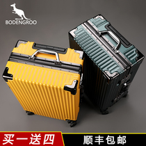 Business Suitcase Woman 24 Inch Aluminum Frame Universal Wheel Durable Box Pull Lever Box Password Suitcase Man 26 boarding 20