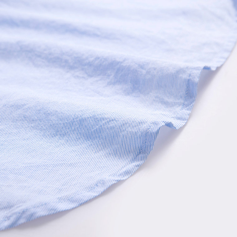 2015秋新款cachecache 欧美蓝白条纹中袖衬衫 2416001465