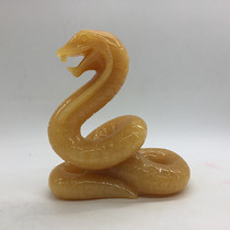 Natural rice yellow jade snake animal hand-made desktop ornaments home living room Zhaocai town home gift crafts
