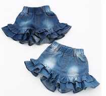 Korean Style Children's Clothing 2022 Summer Girls Denim Shorts Casual Lotus Leaf Summer Hot Pants Middle Kids Shorts