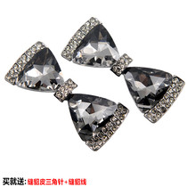 Yewei bow cufflinks High-end exquisite mink fur buttons decorative buckles Rhinestone buckles Butterfly cufflinks sleeve decoration