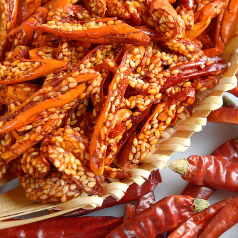 贵州安顺特产香辣脆芝麻香酥辣丝油炸干吃拌饭辣椒网红零食小吃_丁丁