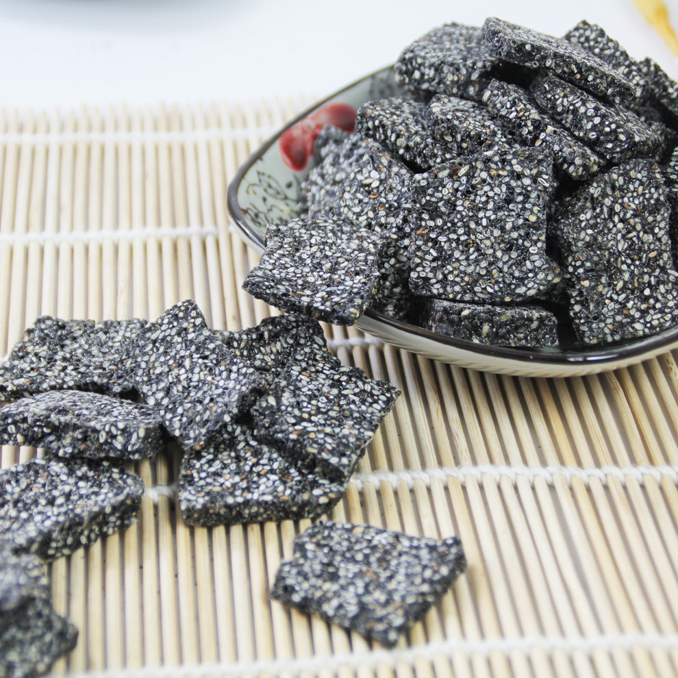 野娇娇手工黑芝麻糖片235g无蔗糖酥薄糕点饼干儿童点心小吃零食品