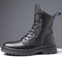 Winter Martin boots Mens Inn Wind middle cylinder Youth among men high help boots plus suede tooling boot side zipped genuine leather