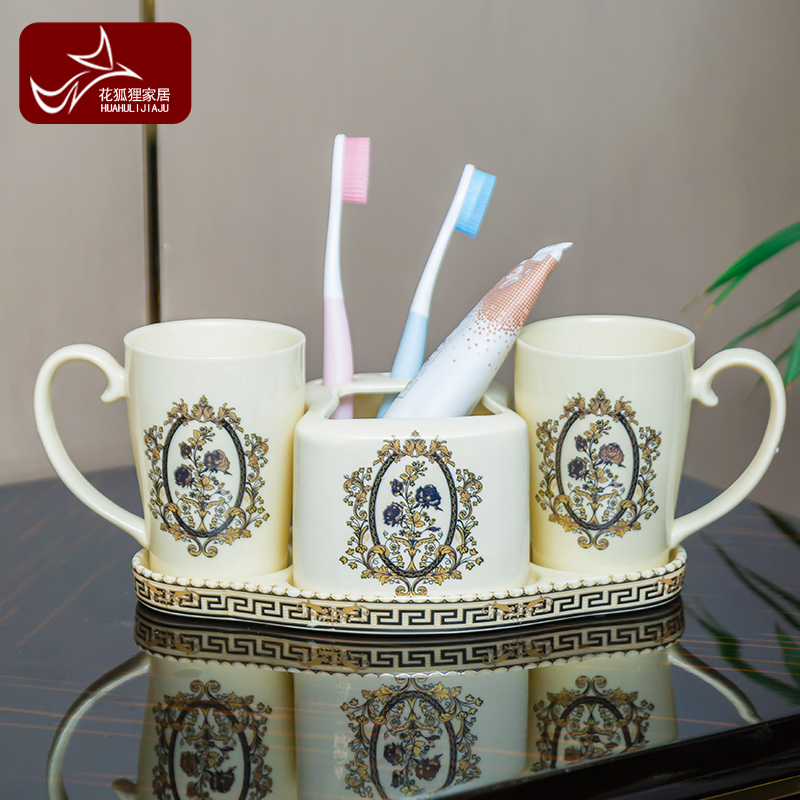 European household act the role ofing is tasted creative decoration toilet wash gargle suit three - piece ceramic sanitary ware for wash gargle ornaments