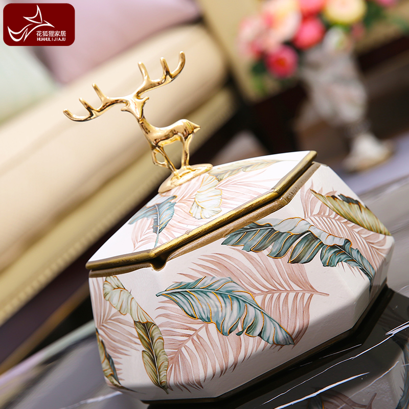 American creative ashtray with cover ceramic ashtray home sitting room move trend Europe type multifunctional store content box