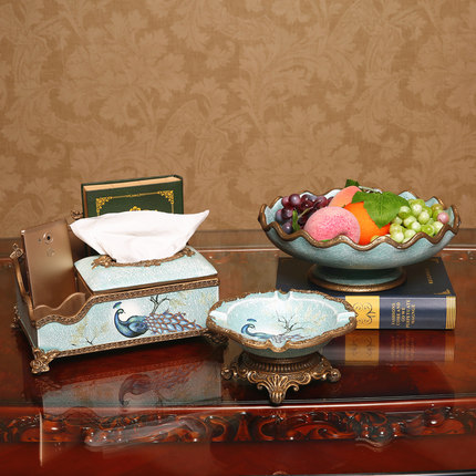American fruit bowl ceramic creative home furnishing articles ornaments continental plate tissue box sitting room tea table three suits for