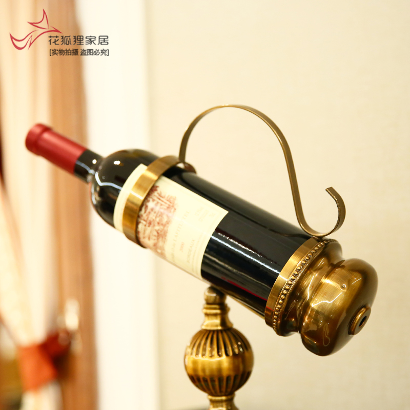 American ceramic plating copper red wine rack adornment wall furnishing articles bar hotel creative move decoration display shelf