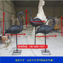 Garden Pool Villa Courtyard Stainless Steel Crane Floor Abstract Outdoor Sculpture Flamingo Ornament Ornament