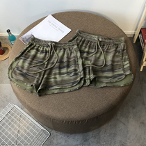 Spring and summer new high-waisted camouflage shorts womens wide-leg loose sports casual hot pants thin beach pants womens pants