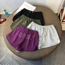 Summer New Embroidery High Waist Wide Leg Sports Shorts Women 100 Hitch Outside Wear Casual Hot Pants Harbor Wind Sandal Pants