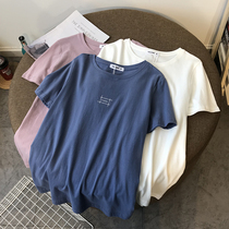 2021 summer new fashion short-sleeved t-shirt feminine temperament net red Korean version loose white top basic ins tide