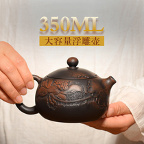 Yunnan Jianshui purple pottery stone ladypot non-purple clay pot Xi Shi Shi single pot household pure hand-made teapot deep relief tea set