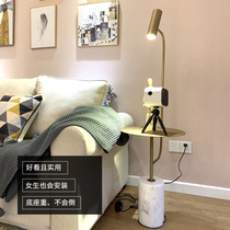 Nordic light luxury ins Wind floor lamp bedroom living room creative modern simple coffee table American bedside Net red floor lamp