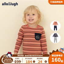 allolugh boys clothing set for boys new autumn classic striped shirt casual pants two-piece set