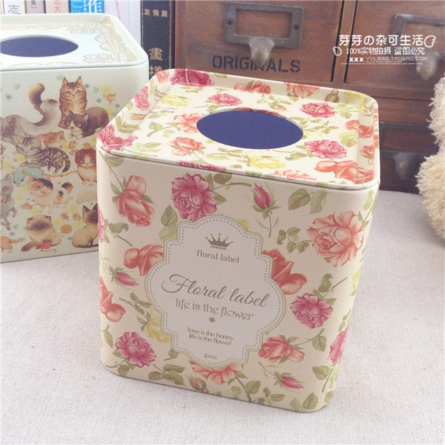 ການຂົນສົ່ງຟຣີສີ່ຫລ່ຽມສ້າງສັນທາດເຫຼັກ napkin tube waterproof tissue box roll paper box toilet paper box paper box