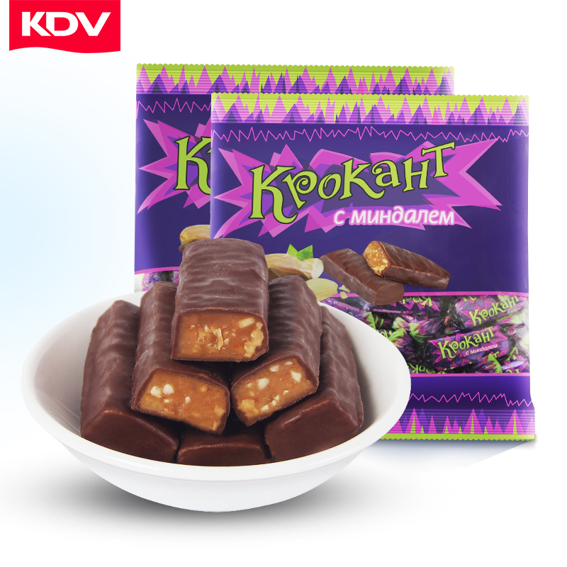 俄罗斯糖果进口KDV紫皮糖巧克力糖果原装正品结婚小零食散装喜糖
