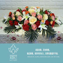 Simulation flower conference table flower podium flower business stage flower decoration flower table flower silk flower simulation flower Lily Rose