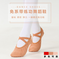 Young childrens dance practice shoes soft bottom female adult yoga cat grab shoes elastic tie-free girl dance Test shoes