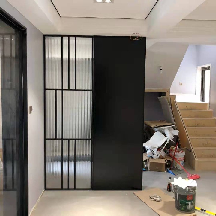 长沙推拉门北欧窄边黑框热卖拼格客厅屏风厨房厨房门