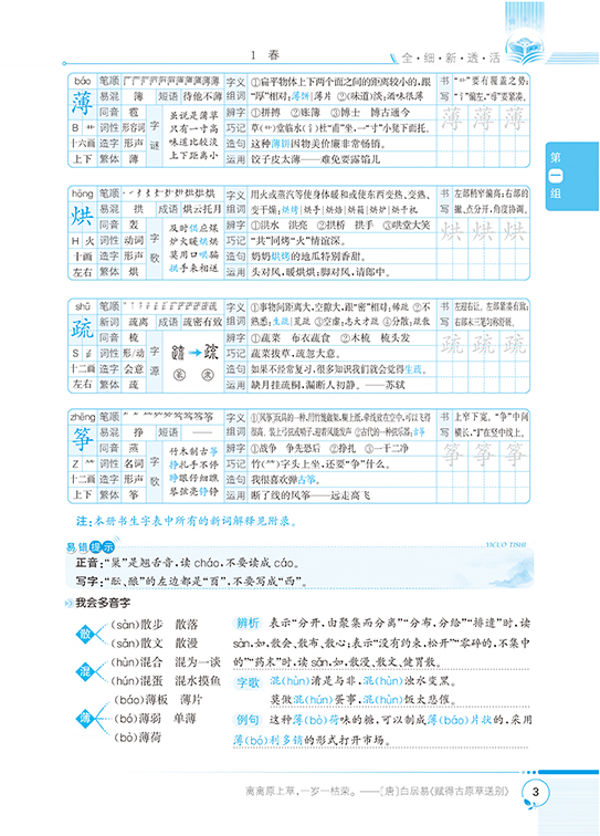 2018春 小学教材全解 五年级语文下 湖南教育版