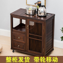Tea car solid wood Mobile tea table home simple multifunctional tea cabinet small tea table with induction cooker automatic
