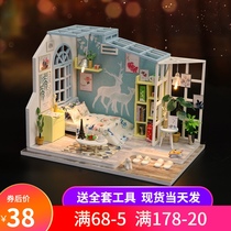 Hongda diy cottage Home-like rest Handmade small house model Mini art house toy Birthday gift