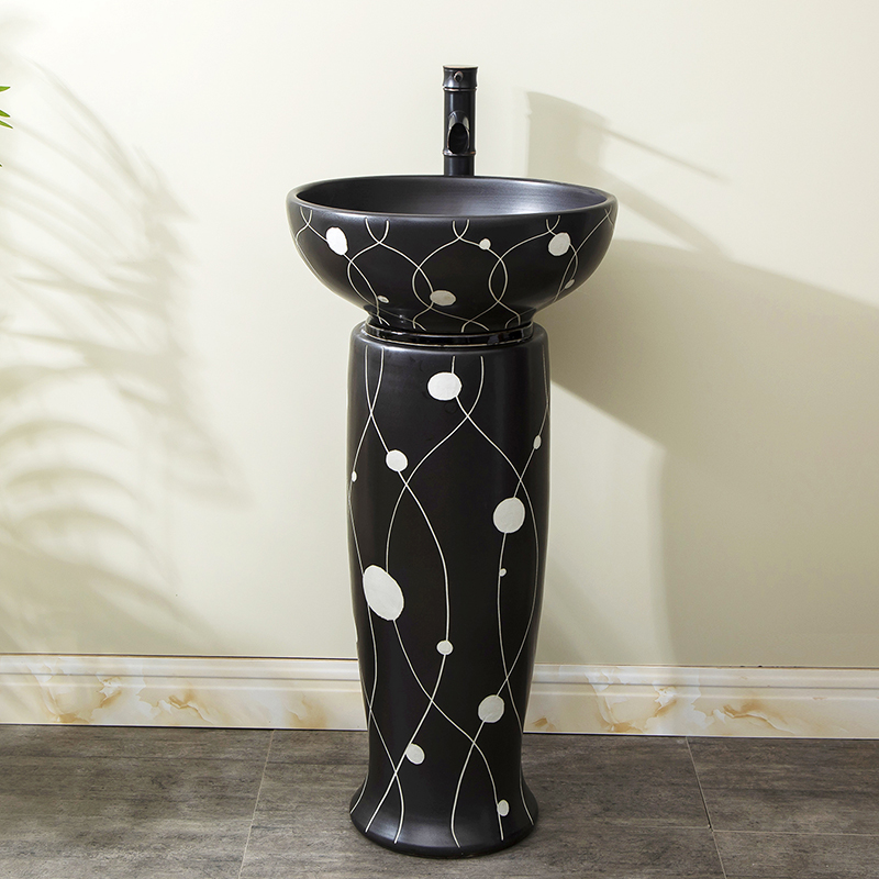 Ceramic column basin one pillar lavabo household toilet lavatory floor archaize sink the balcony