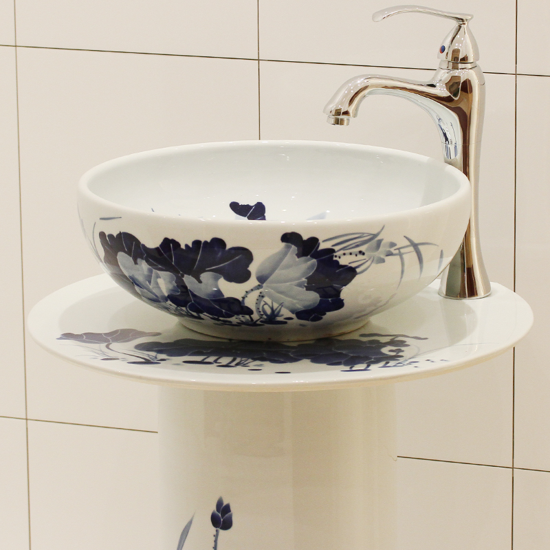 Spring rain jingdezhen balcony toilet ceramic POTS one - piece art on the stage basin lavatory basin that wash a face to wash your hands