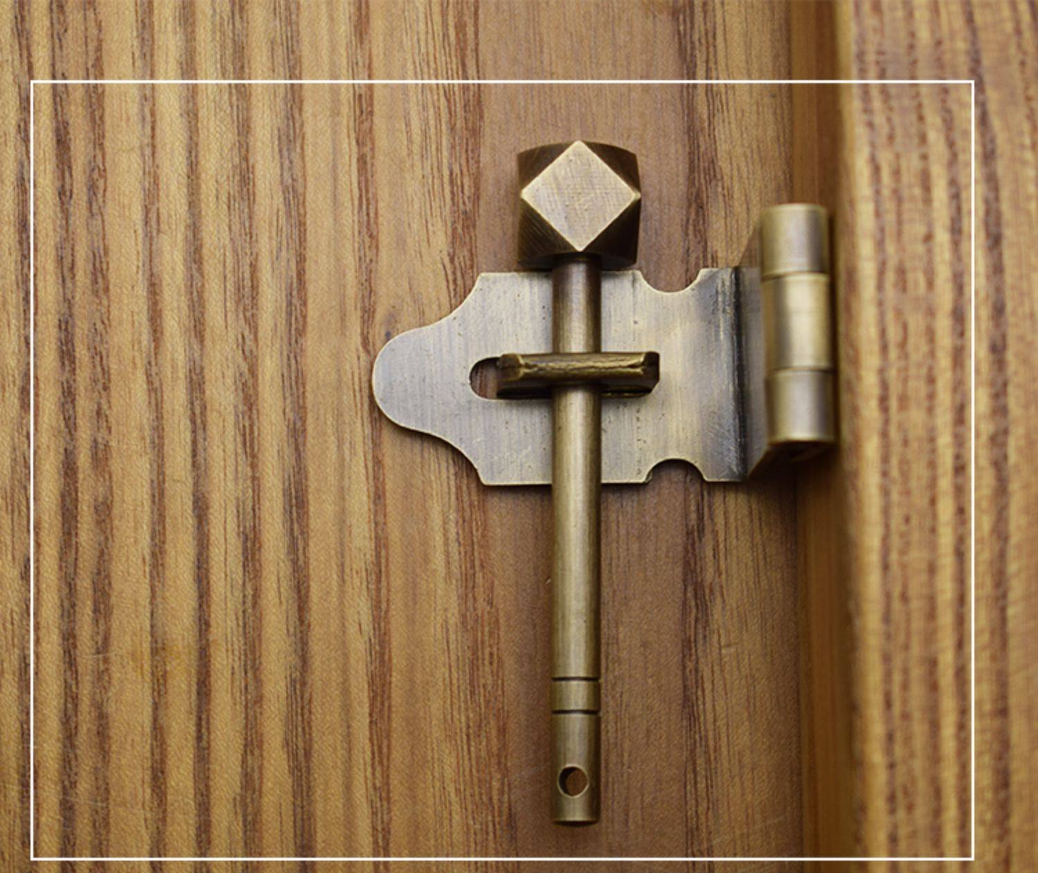 简约纯铜90度直角铜门锁鼻房门室内门锁铜搭扣锁扣 老式单扇门锁