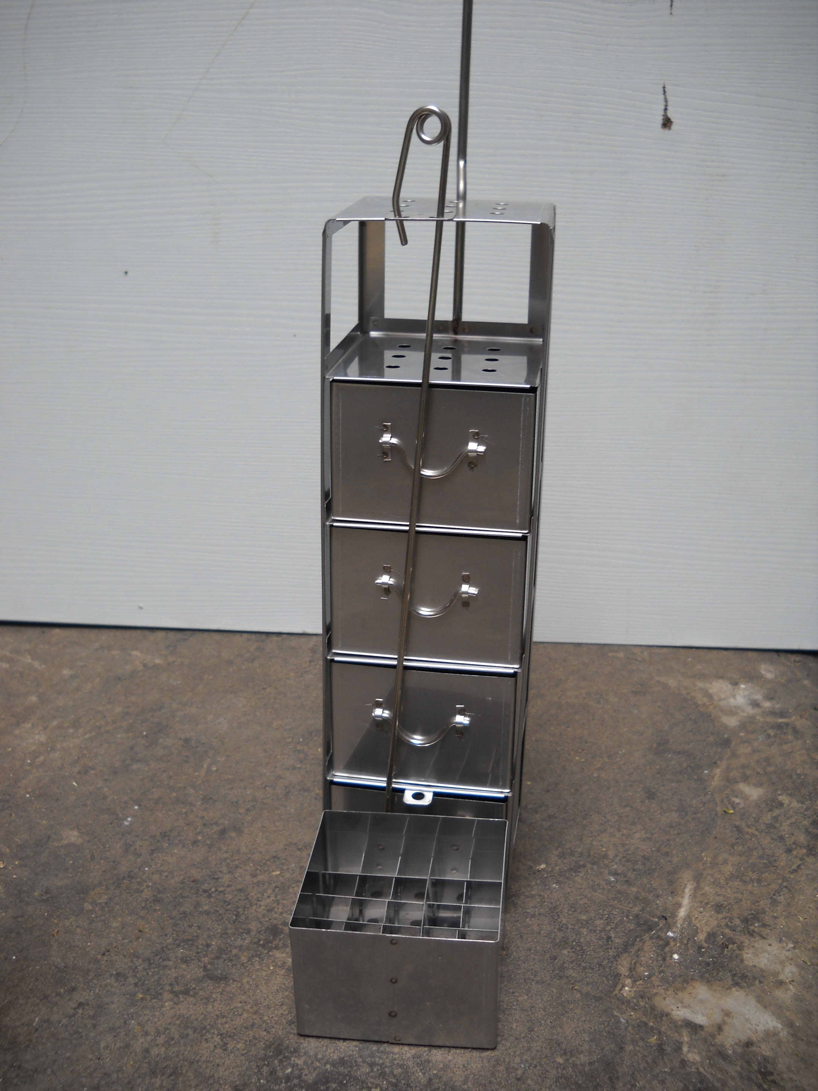 液氮罐不锈钢提篮吊架 冻存架 冻存盒 抽屉式4层25格 厂家直销