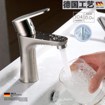 Factory direct 304 stainless steel basin faucet single hole single handle hot and cold lead-free faucet stand and stand