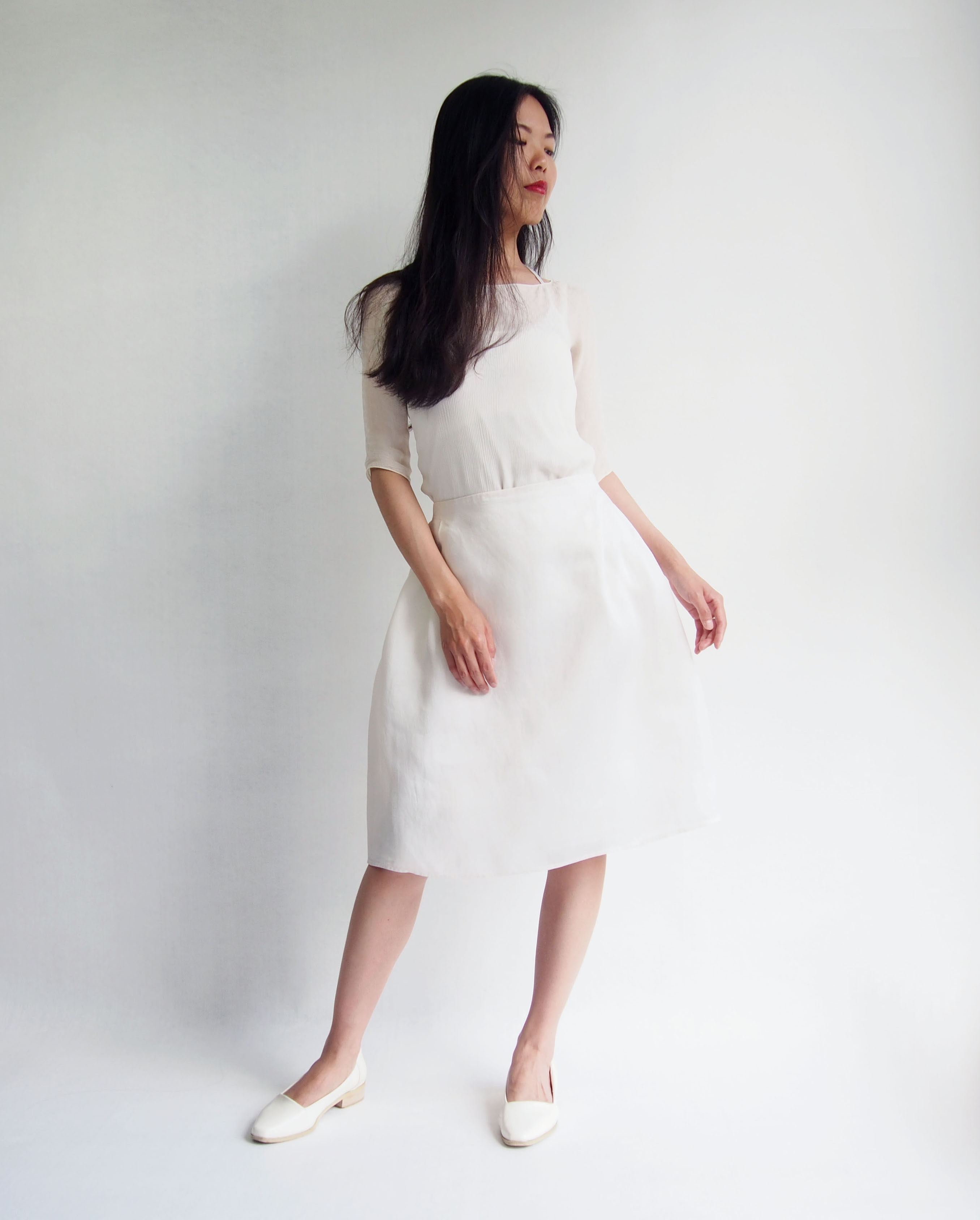 设计师新款真丝桑蚕丝欧根缎白色芭蕾半身裙蓬蓬裙短裙_6折现价768.