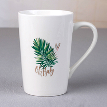 Customized Cup creative ceramic cup mirror mug with lid spoon ceramic couple water Cup printing LOGO points gift