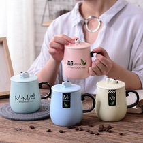 Cute super cute cat claw ceramic cup cartoon water cup female non-porous lid with spoon mug large capacity coffee couple Cup