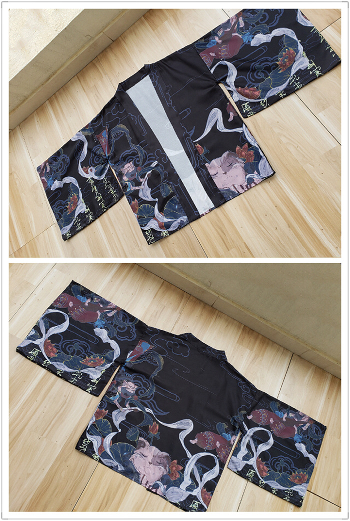 现货原创敦煌柄猫猫乐器诗经金莲复古大袖子羽织外套