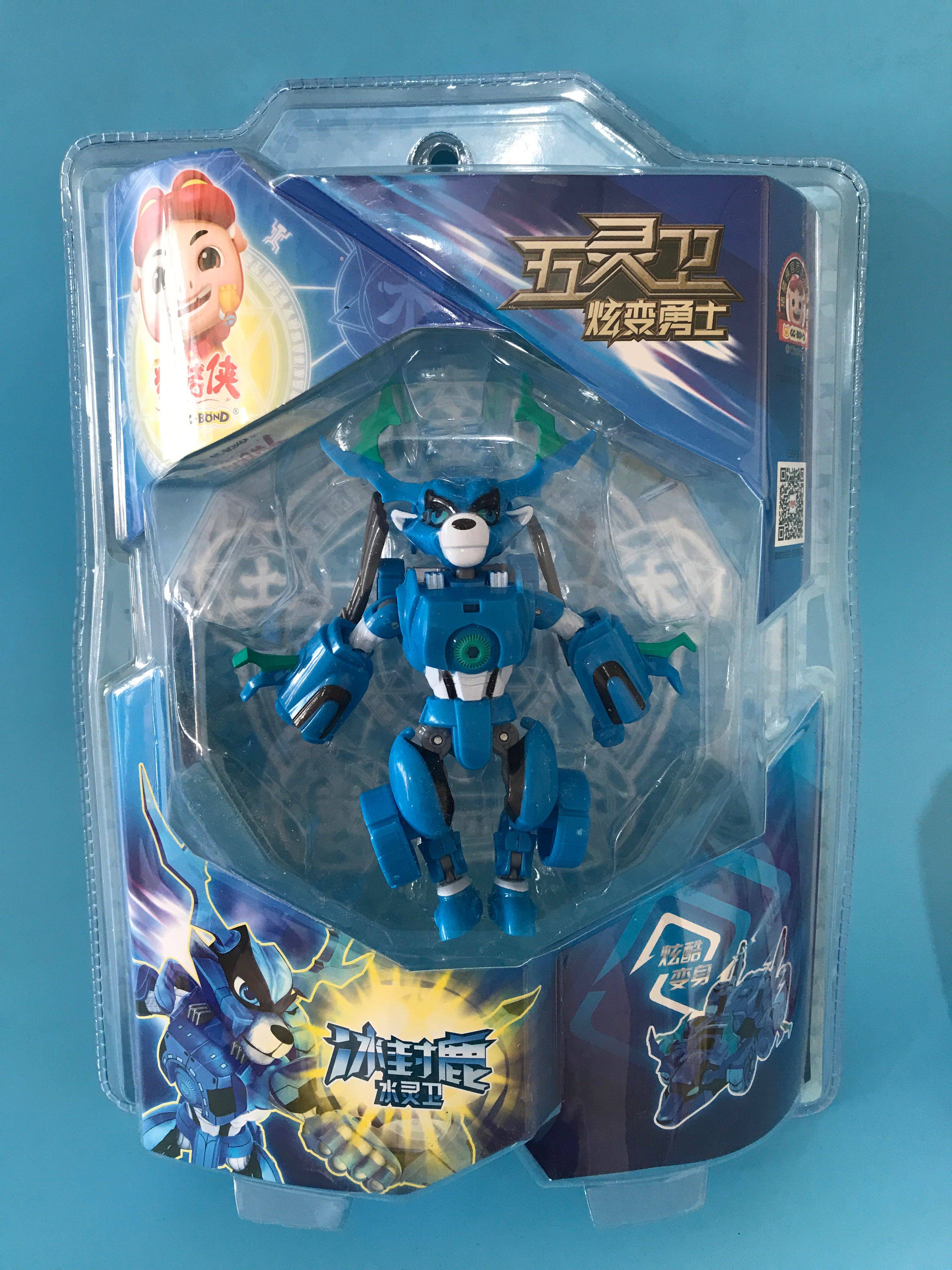 猪猪侠五灵锁幻变5合体变形玩具铁拳虎火焰鹤冰封鹿神木猿石甲熊
