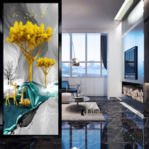 Art glass partition frosted modern translucent deer home improvement screen Living room simple light luxury tempered porch background wall